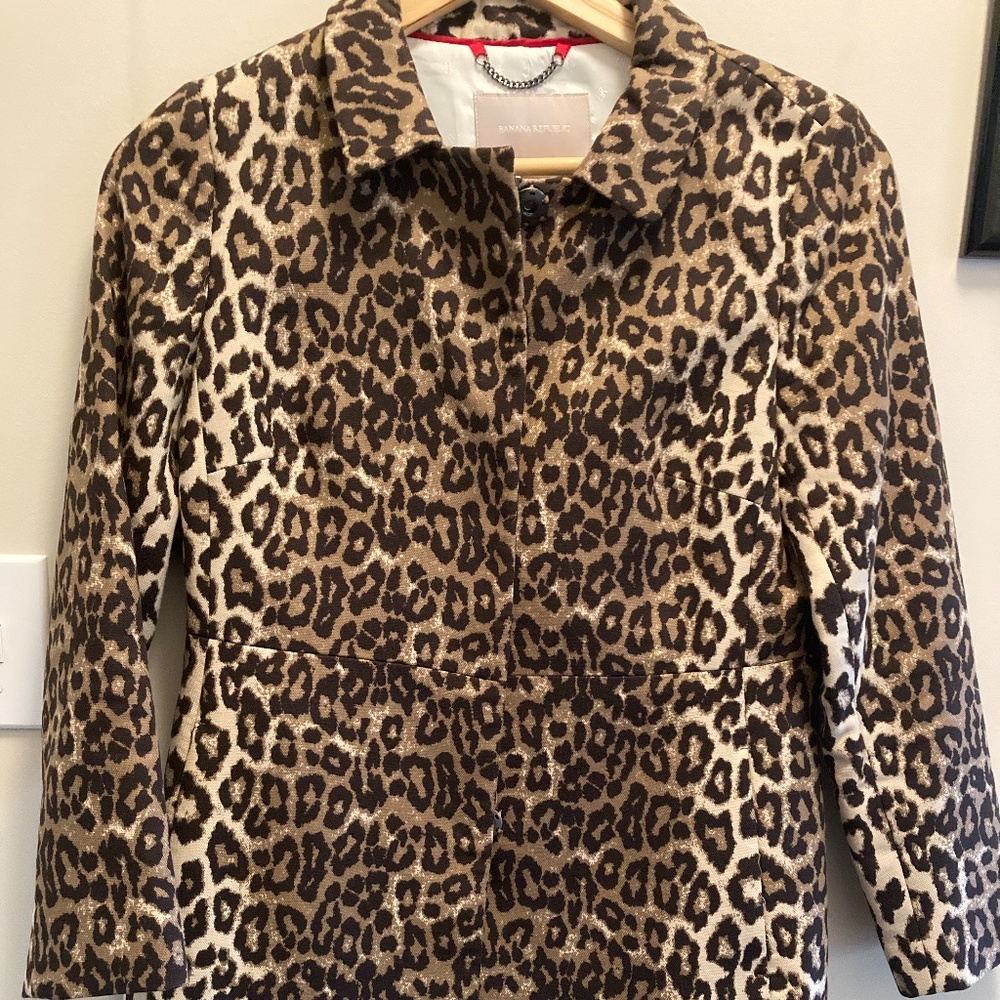 Banana Republic Animal Print Top Coat